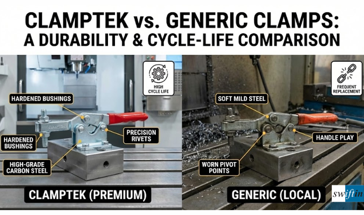 Comparison of Clamptek heavy duty toggle clamp vs generic local clamp